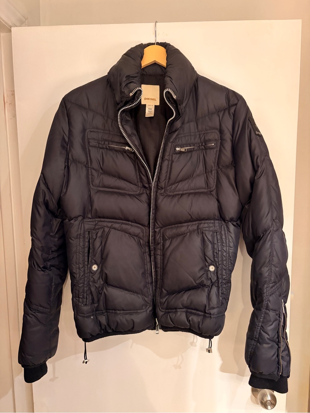 Diesel Black Quilted Puffer Down Jacket